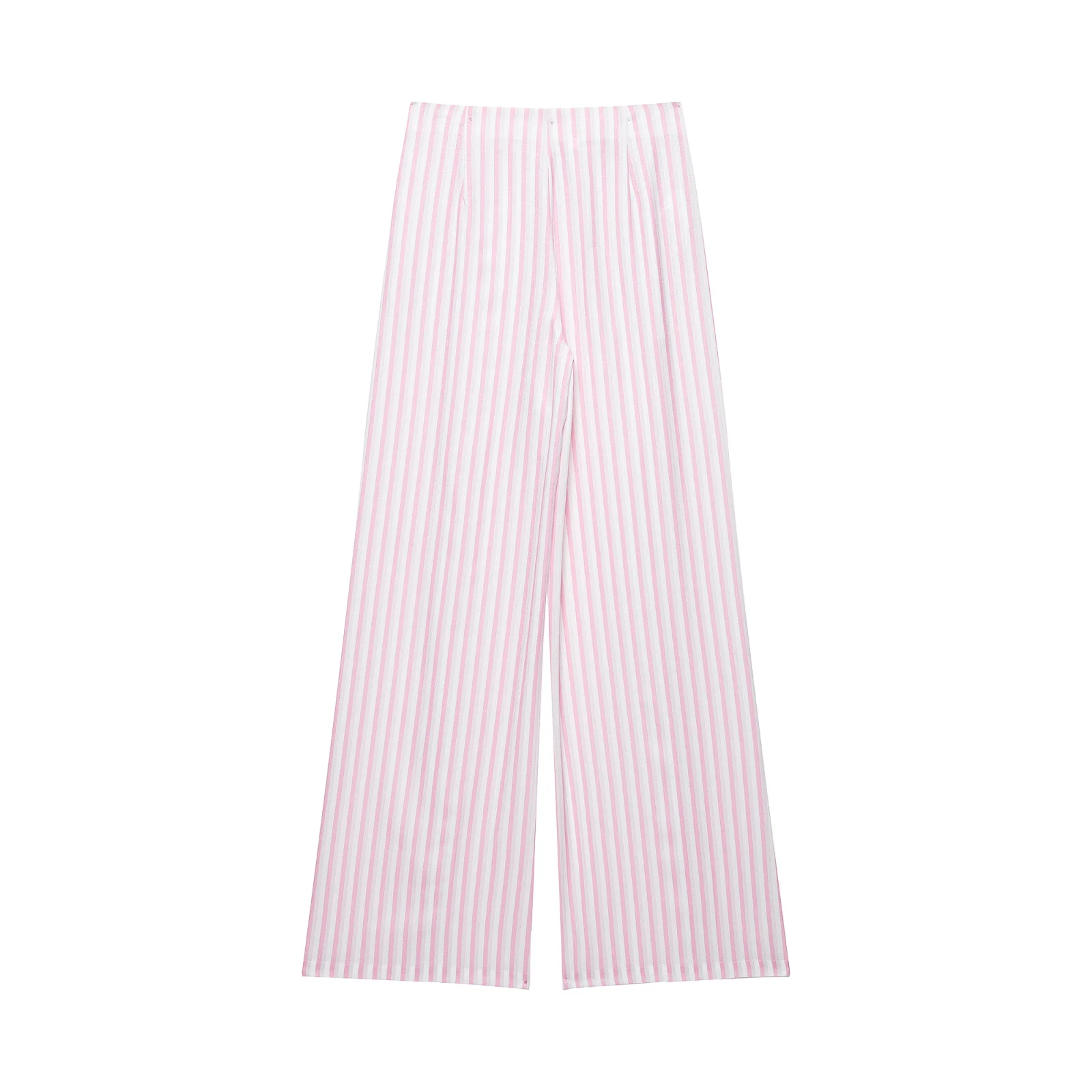 Adjustable Waist Striped Wide Leg Pants Casual Loose Women's Fashion Trousers Versatile Comfortable Polyester Fabric