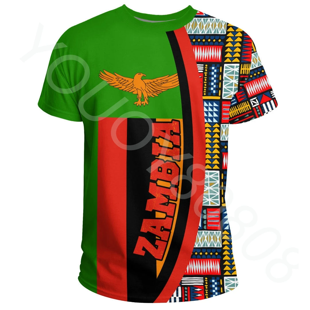 

New Printed Africa T-Shirts Sweatshirts Zambian Flags and Kent Graphics Feature Oversized Streetwear