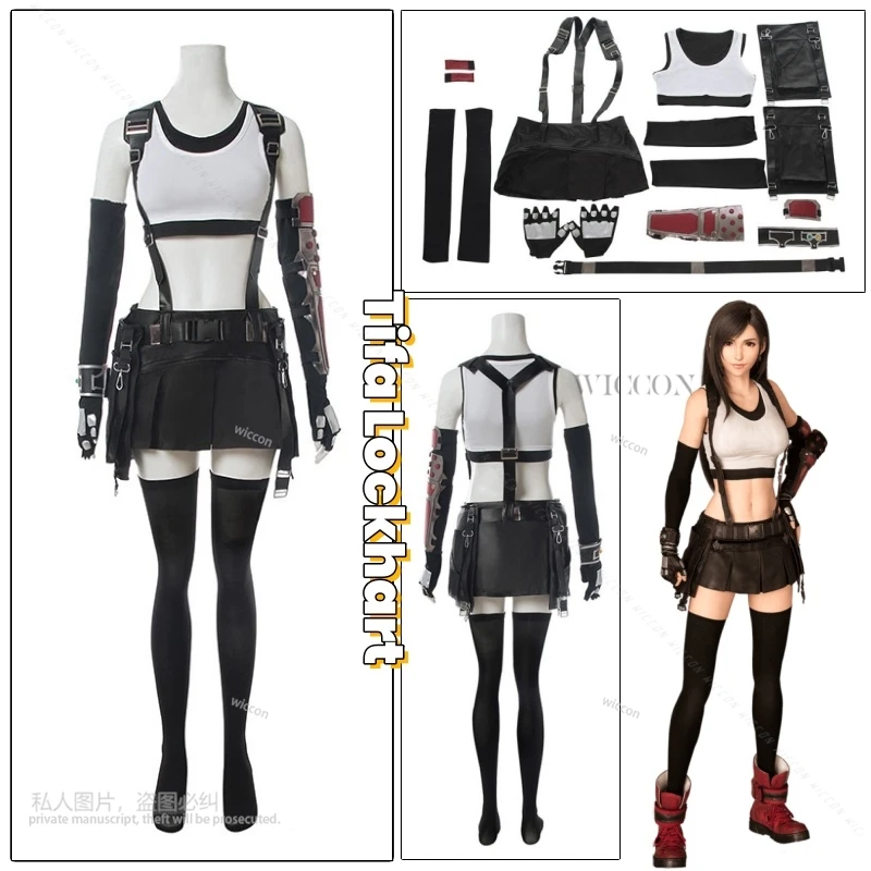 

Tifa Lockhart Cosplay Fantasy Anime Game Final Fantasy VII Costume Disguise Women Adult Cosplay Role play Outfits Fantasia