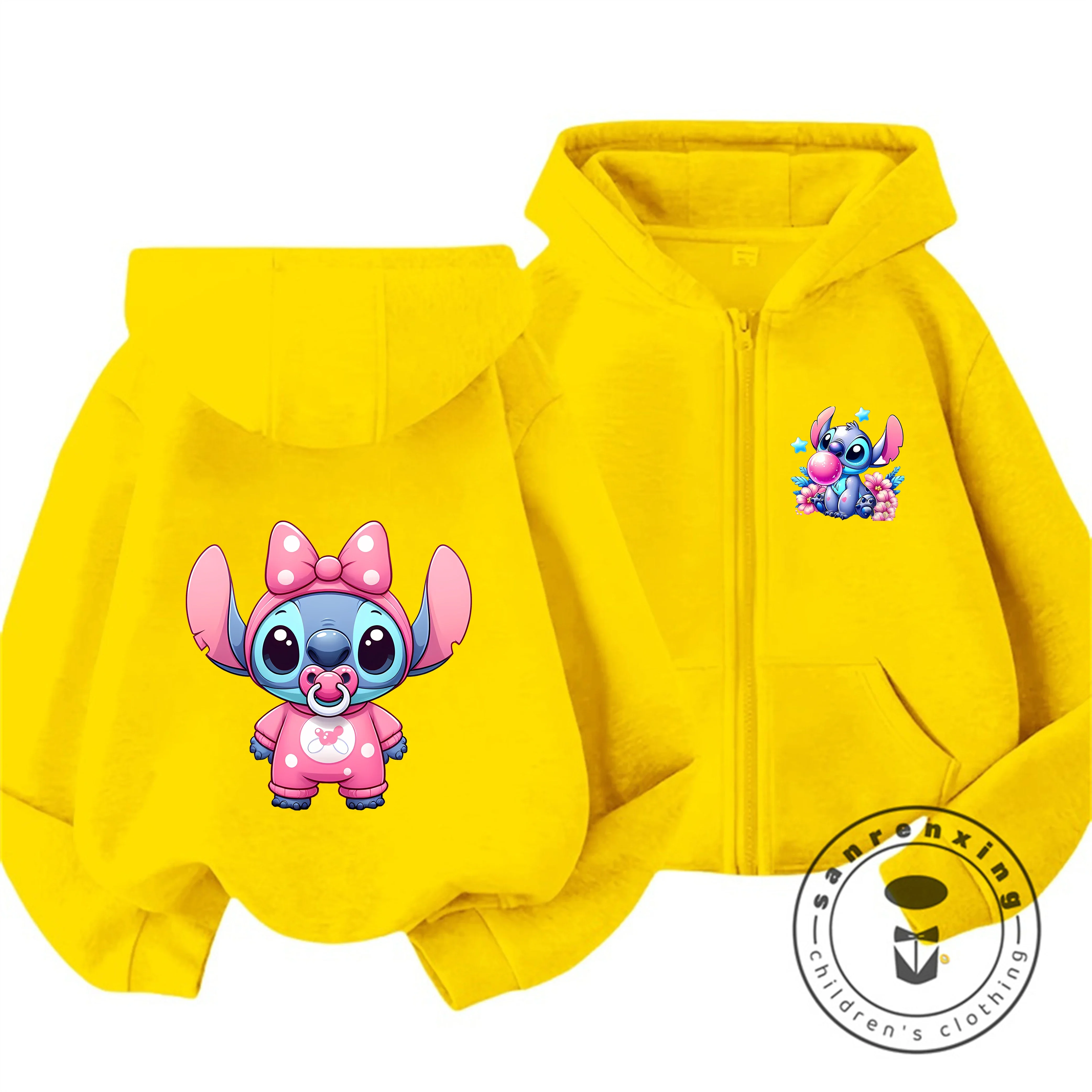 غرزة الأطفال زمم هوديي لطيف الكرتون طباعة جديد الخريف الشتاء الدافئة البلوز أزياء يندبروف للبنين