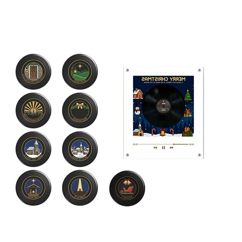 A48U Xmas Christmas Refrigerator Magnetic Fridge Magnet Automatic Singing Rotary Disc Night Light NFC Induction
