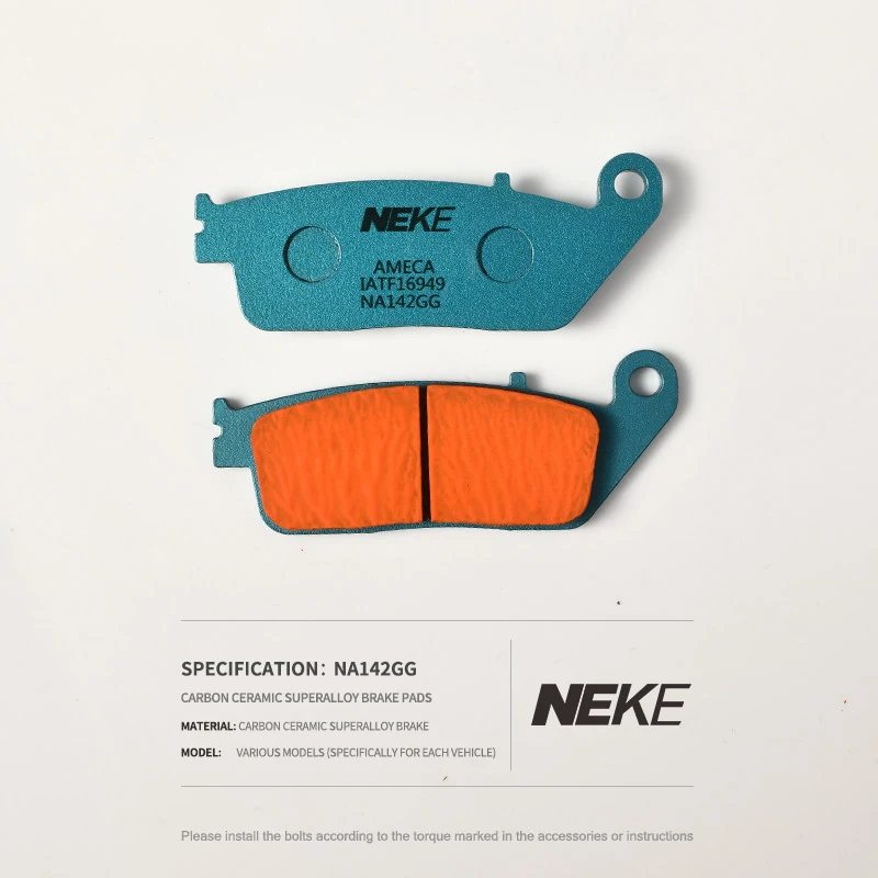 NEKE Ceramic Brake Pads for HONDA CM300 CL300 CB400X CB400F CBR400 CB650R CB650F KAWASAKI YAMAHA BMW Series SUZUKI Motorcycles
