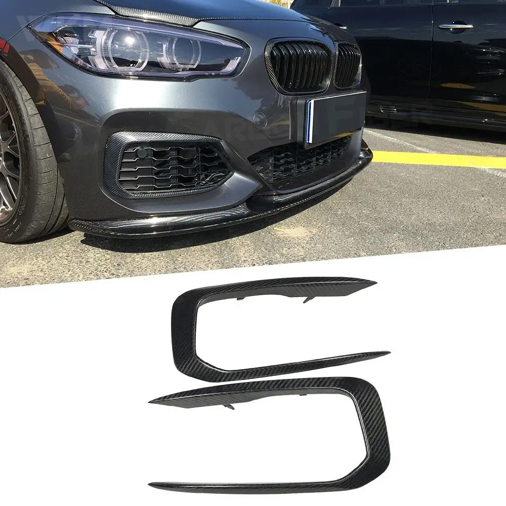 

Carbon Fiber Front Fog Lamp Wind Knife Fangs Trim Strips for BMW 1 Series F20 M Sport M135i M140i Hatchback 2016 - 2018 FRP