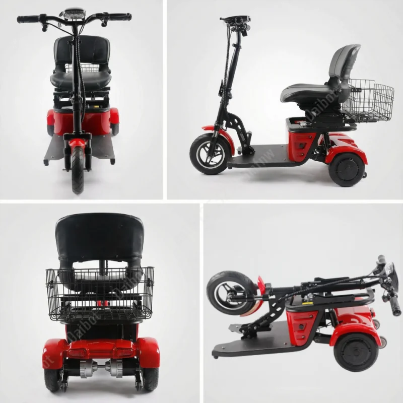 Faltbarer Elektrischer Dreirad-Reise-Scooter für Senioren 500W36V 3-Rad-Elektro-Scooter mit Korb Mini-Mobilitätsroller – Detail 14