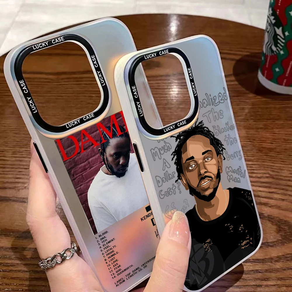 Kendrick Lamar Minimalist Poster Phone Case for iPhone 15 14 13 12 11 Pro Max X 7 Plus Matte Aurora Laser Gradient Luxury Cover