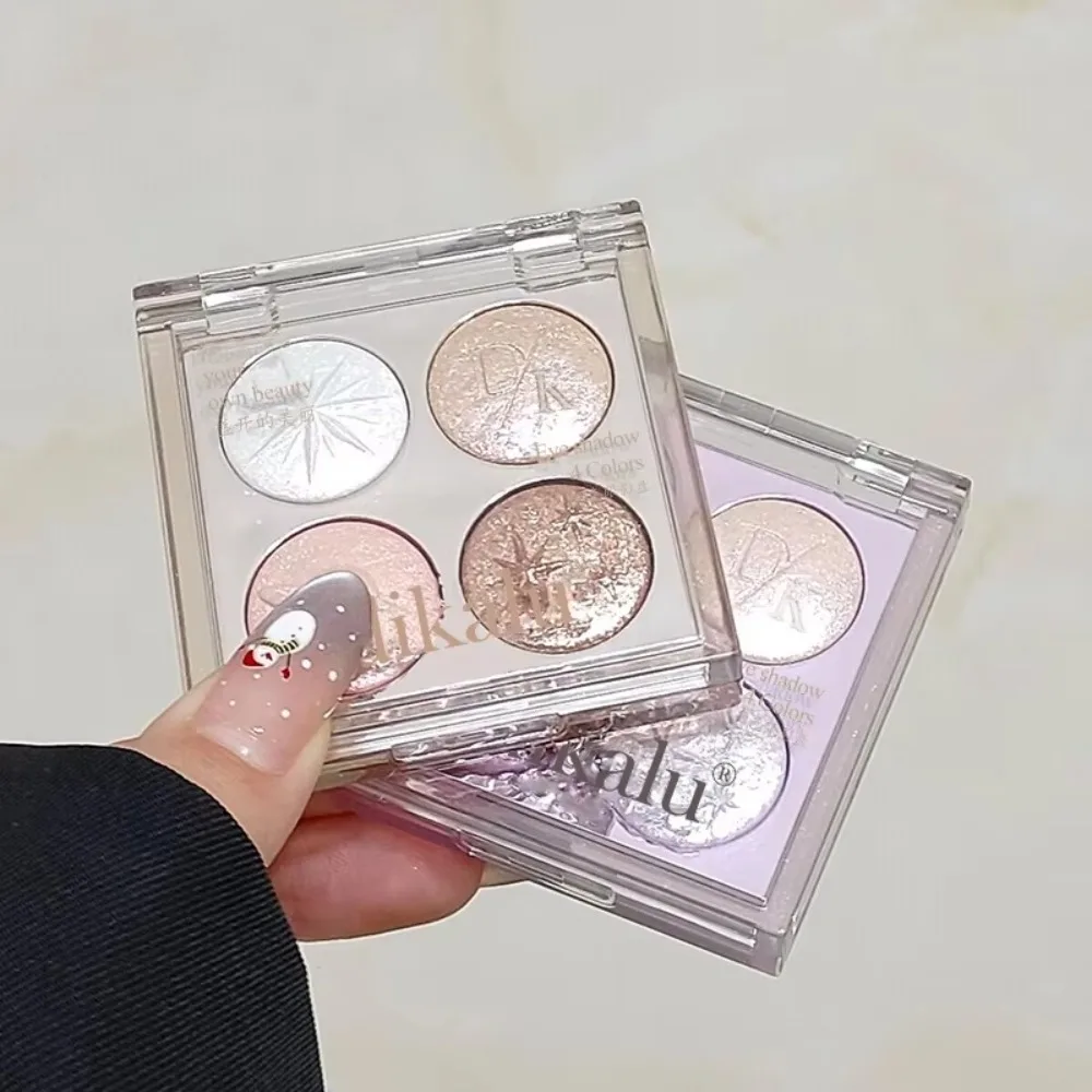 Planet Four-color Eyeshadow Palette Diamond Glitter Metallic Shimmering Highlighter Baked Powder Aurora Purple Eye Shadow Makeup
