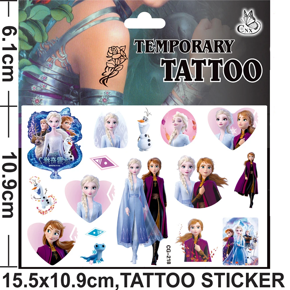 Disney Frozen Anna Elsa Princess Tattoo Stickers Toy Children\'s Birthday Party Decoration Frozen Cartoon Sticker Toys Kids Gifts