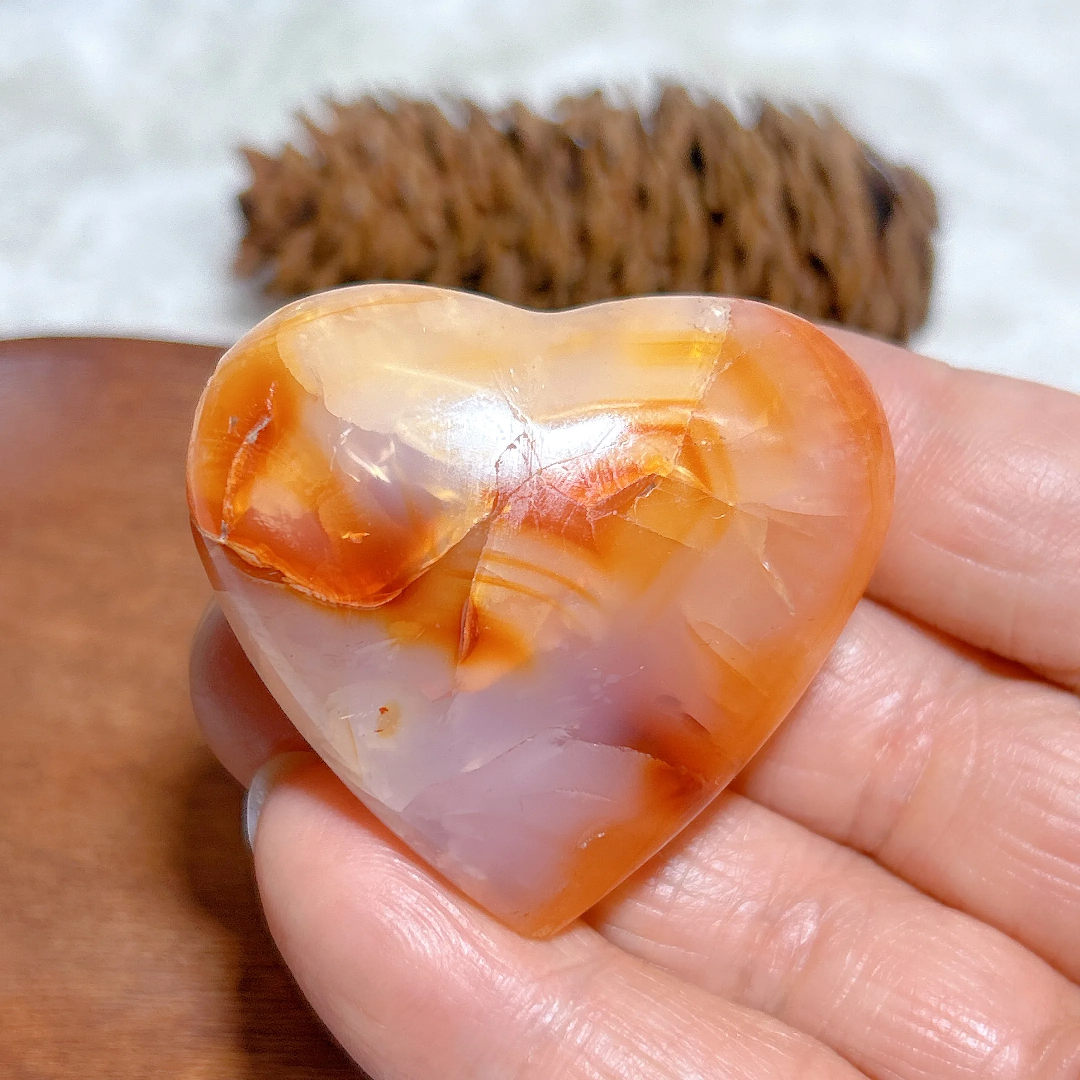 

Natural Crystal Carnelian Heart Polished High Quality Healing Reiki Ornament Home Decorations Mineral Energy Gift