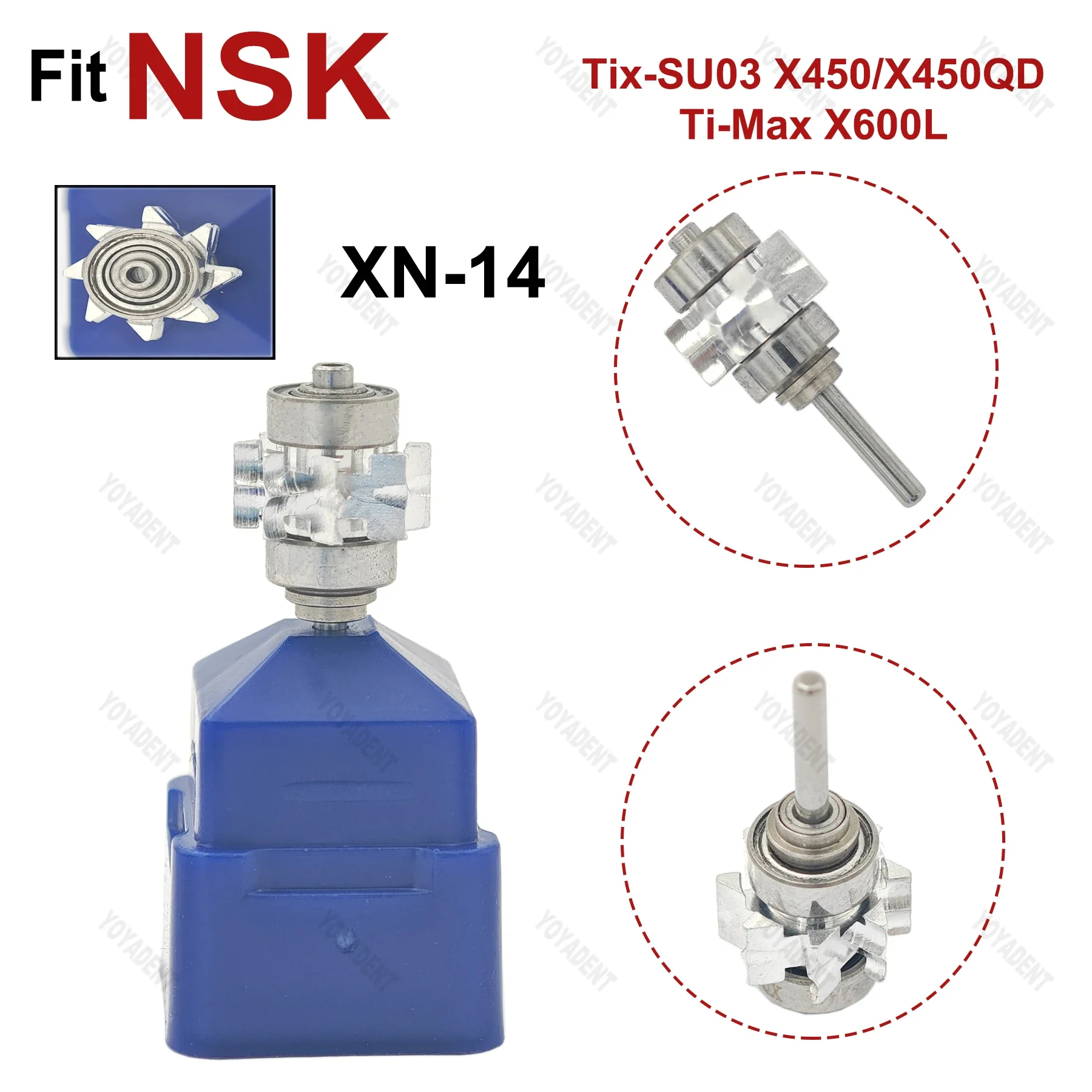 

Fit NSK Tix-SU03 X450/X450QD Ti-Max X600L High Speed Handpiece Dental Turbine Cartridge Rotor Air Rotor Dentists Tools