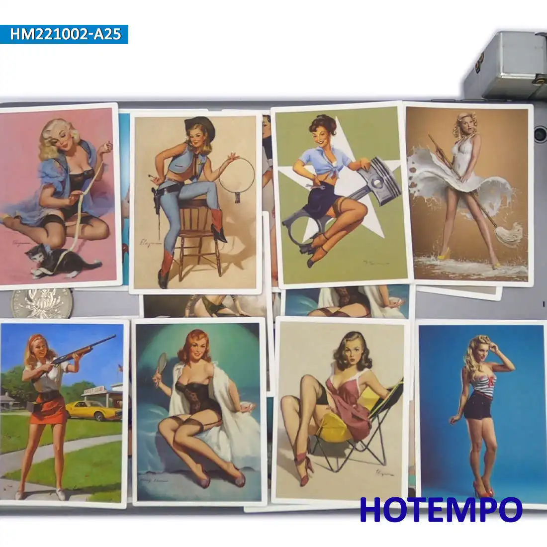 25PCS Retro Girls Poster Stickers Sexy Beauty Lady Decals for Phone Laptop Luggage Guitar Skateboard Bike Motorcycle Car Sticker