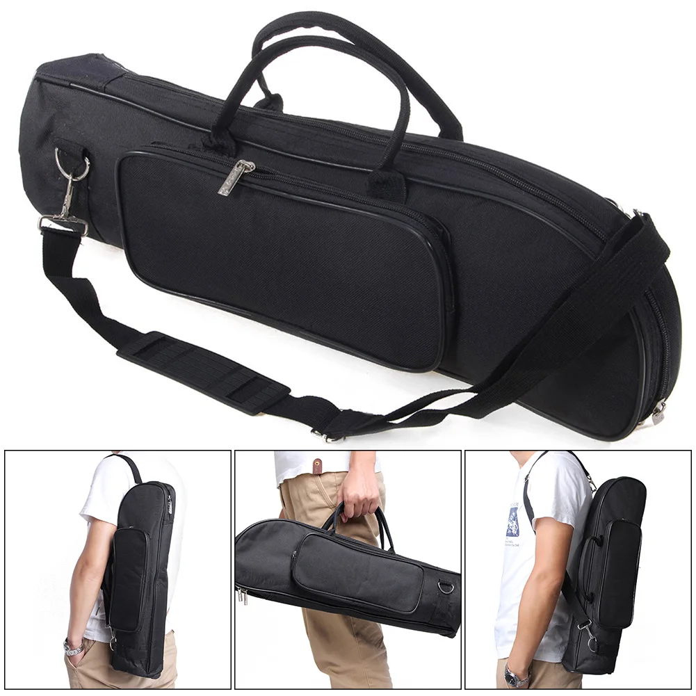 Waterproof Trumpet Bag Double Zippers Storage Case Portable Handle Bags with Soft Cotton Brass Musical Instrument Accessories