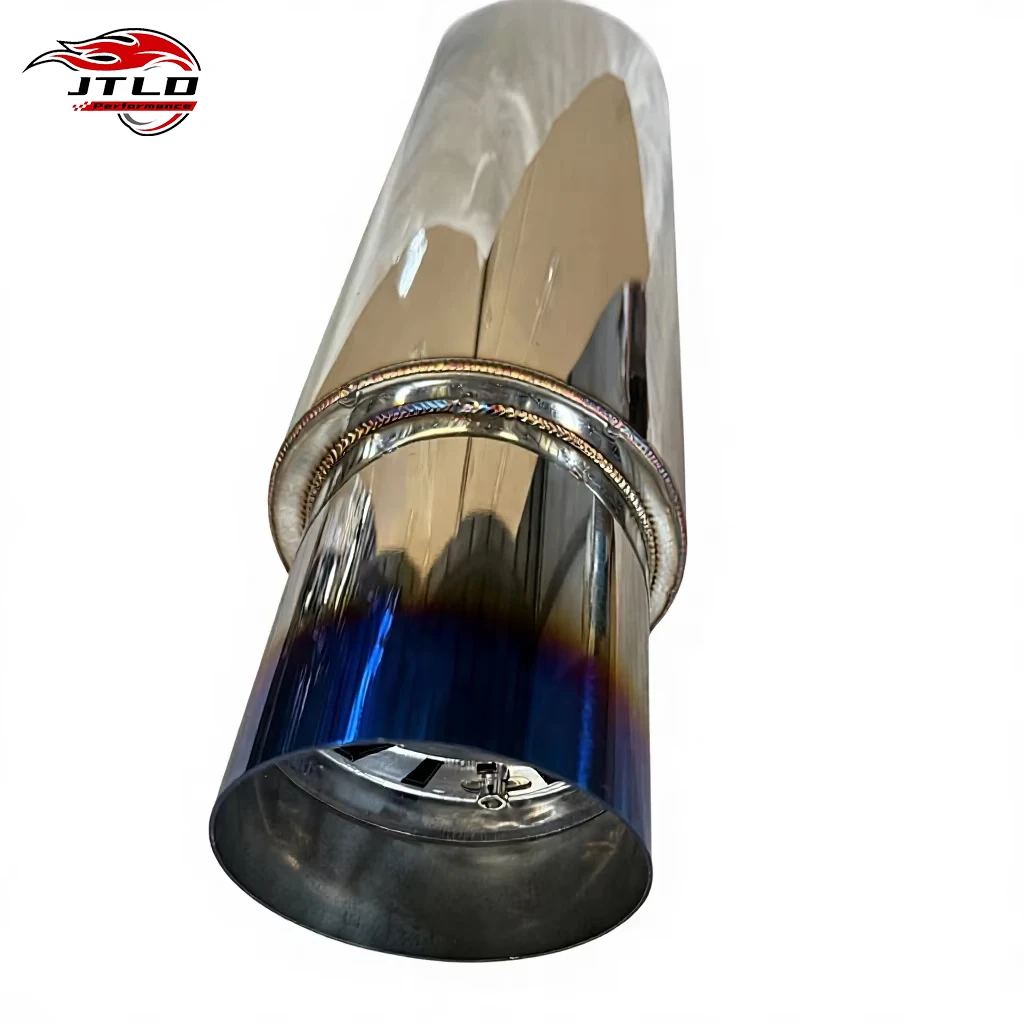 Black Stainless Steel Racing Exhaust Muffler 2.5