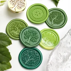 Tree of Life Series  Sealing Wax Seal Vintage Sealing Wax Sealing Material Brass Seal  Carving Plants Circle Flat Carving
