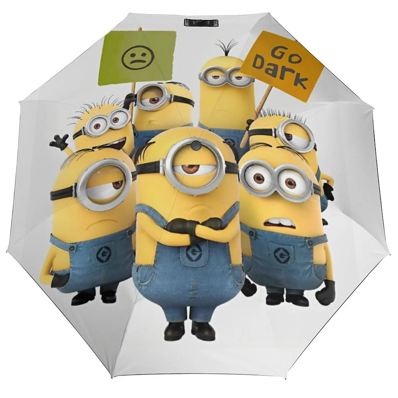 

Милый мультяшный желтый зонт с миньонами и большими глазами, автоматический зонт от солнца для мужчин и женщин, модная роспись, складной внешний зонт