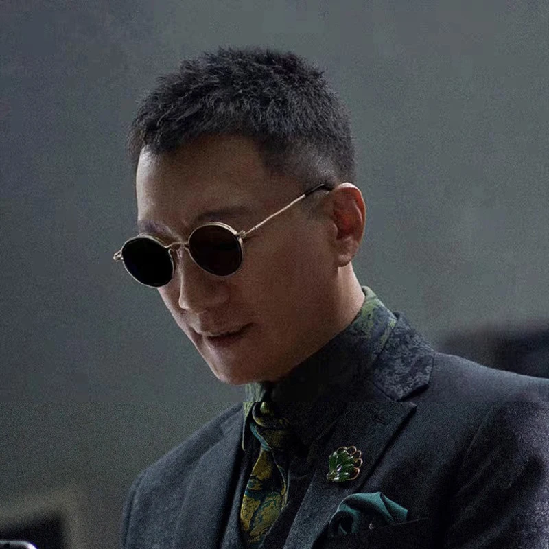 Neue 2026 Vintage Polarisierte Sonnenbrille für Herren Runde Retro-Sonnenbrille Hochwertige Legierung Brillen zum Fahren und Angeln – Detail 1