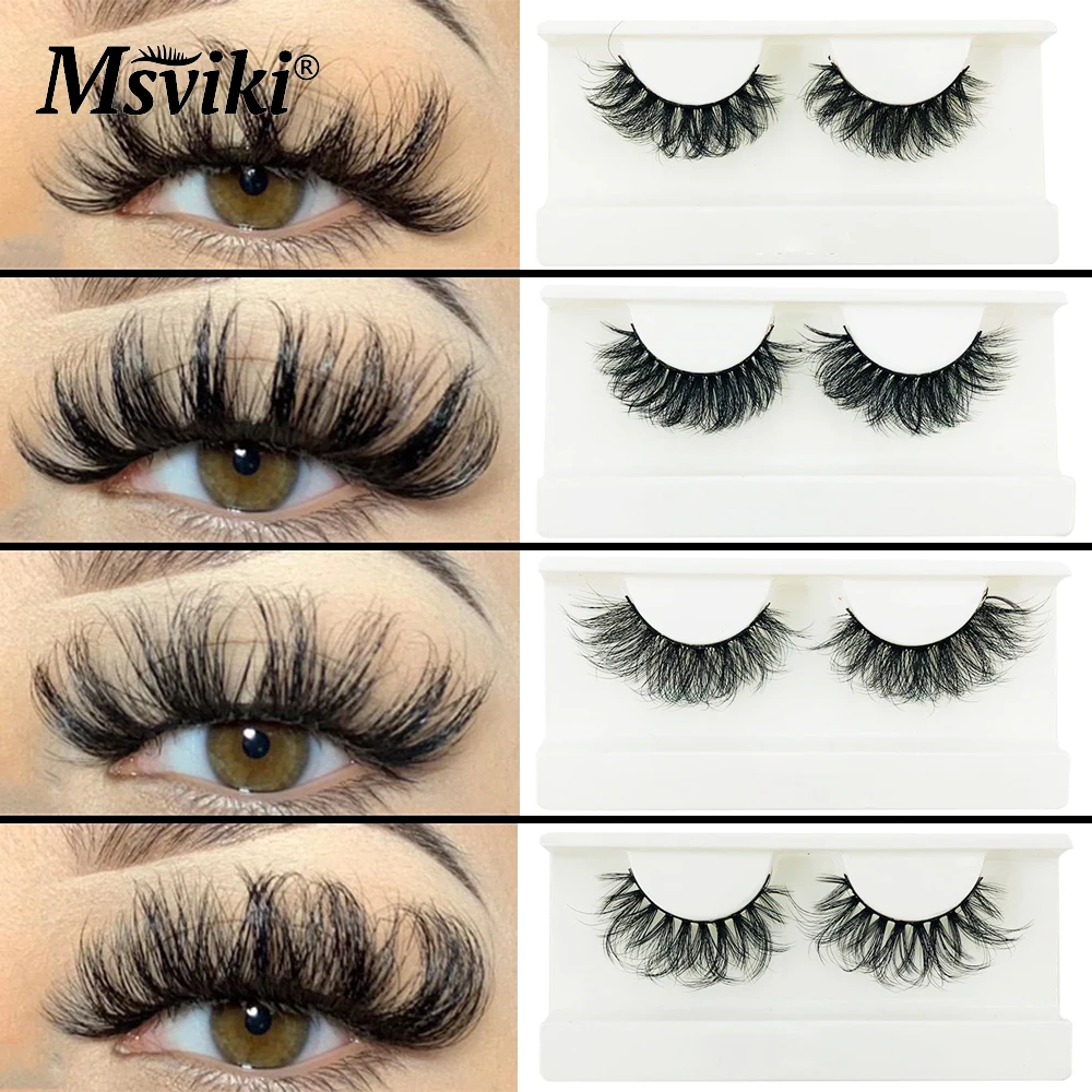 Wholesale 5/10/20/30/50 Pairs Crisscross Mink Lashes 18-22MM Manga Lashes Makeup Vendor Fluffy Wispy False Eyelashes Box Package