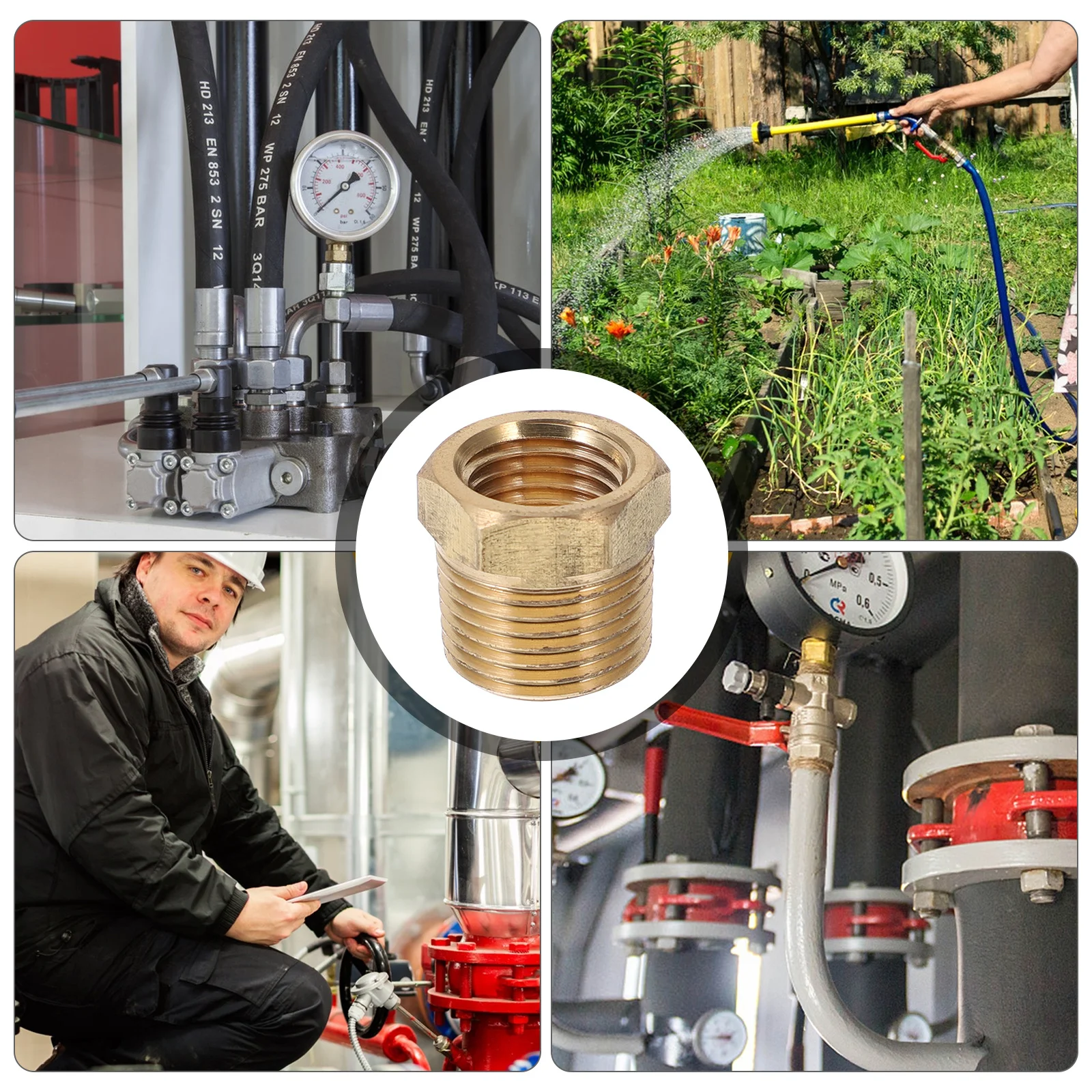 

Hex Bushing 3/8" Male X 1/4" Female Npt Stainless Steel Reducing Pipe Fitting For Garden Hose Adapter 3/8 To 1/4 Reducer