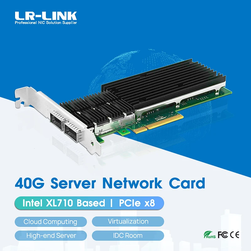 LR-LINK 9902BF-2QSFP + 40Gb NIC PCI-Express 네트워크 카드 광섬유 PCI-e 광 듀얼 포트 서버 어댑터 호환 인텔 XL710-QDA2