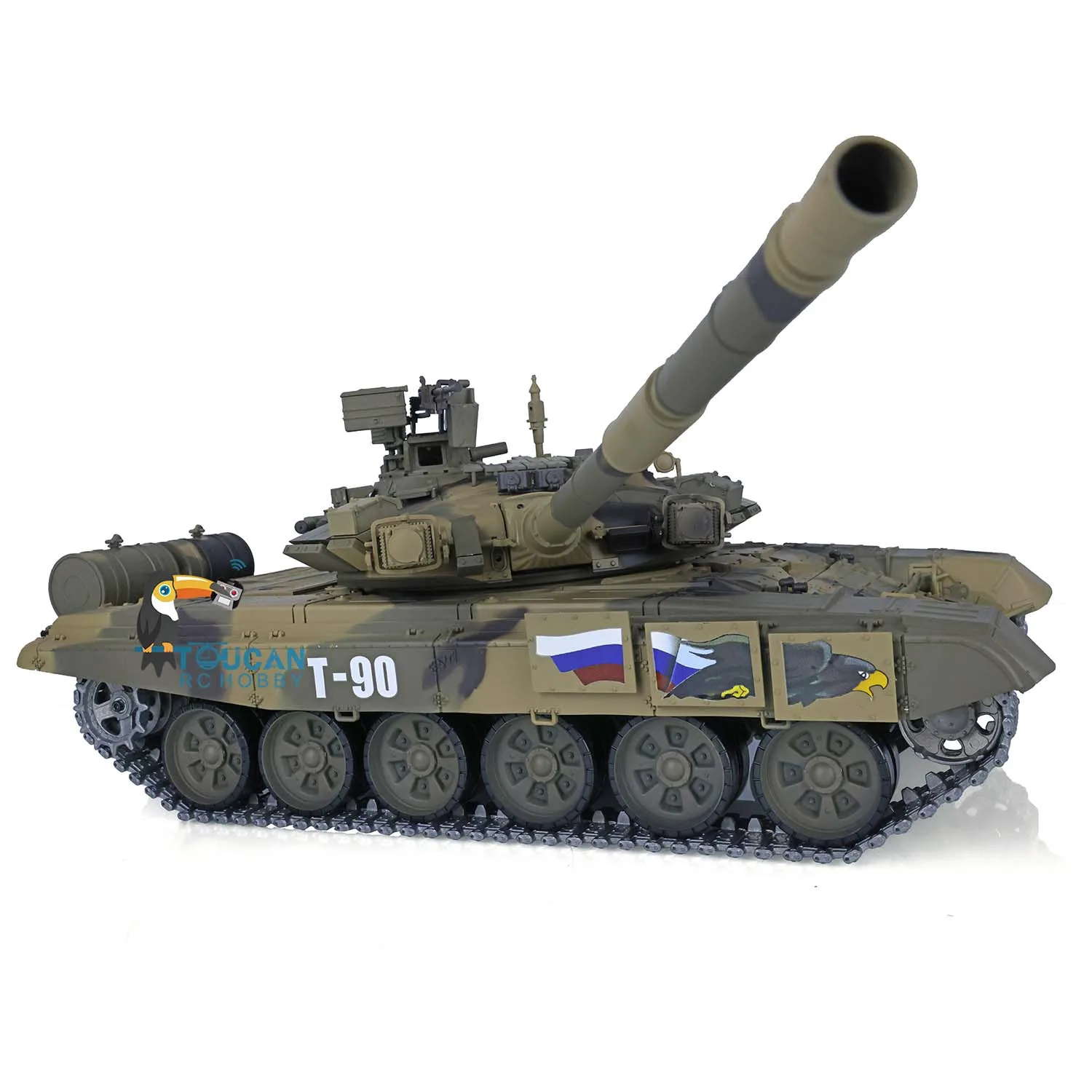 HENG LONG RC Tank 1/16 7.0 Actualizado T90 3938 Pistas de metal 360 °   Juguetes de coche de Control remoto de torreta giratoria para adultos TH17850