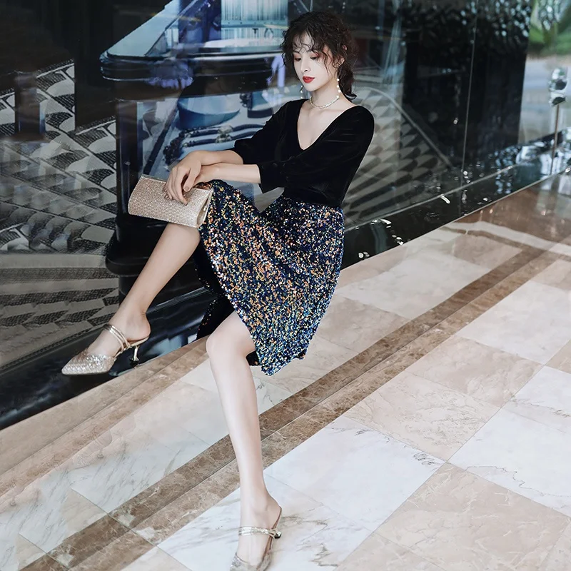 

Вечернее платье Ele Bla для женщин, модель 2025 года, новое, люксовое, для торжественных ужинов и свадеб, премиум-класса, маленький размер