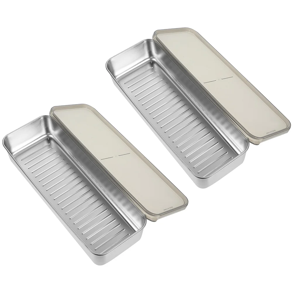 

2Pcs Stainless Steel Food Container Food Preservation Box with Lid Reusable Fresh Keeping Storage for Refrigerator