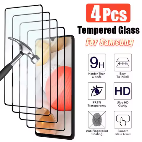4PCS Tempered Glass for Samsung S22 S23 Plus A14 A12 A23 A13 A50 A70 Screen Protector for Samsung A32 A53 A33 A73 S21 S20 FE 5G