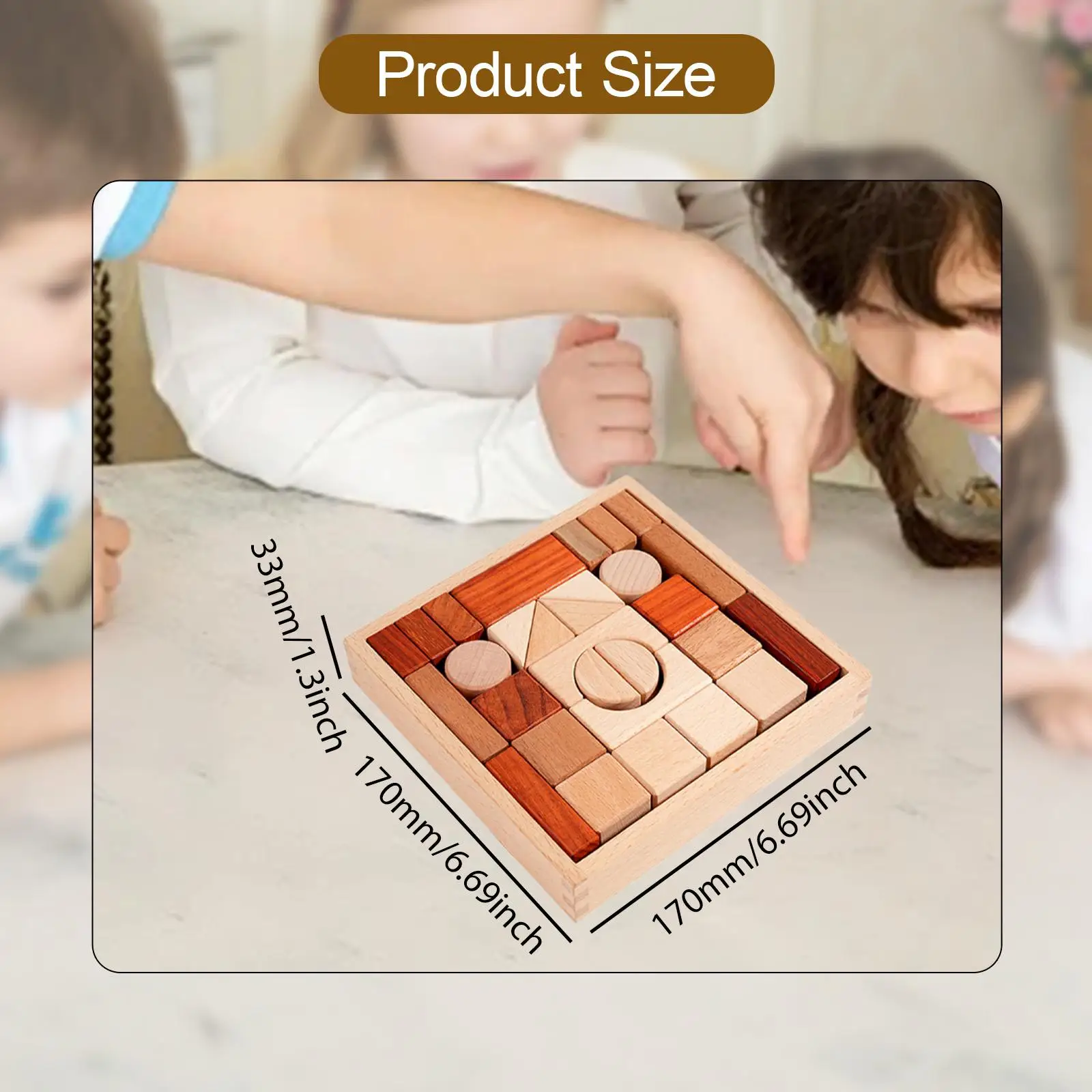 子供用木製積み木 収納ボックス付き 木製スタッキングブロック 学習玩具 幼児教育玩具 就学前向け