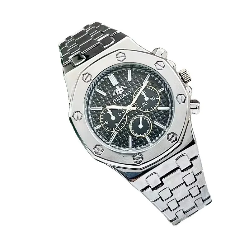 Men's Watch, Trendy Fashion Steel Belt Three-Eye Scale Quartz Watch - view 6