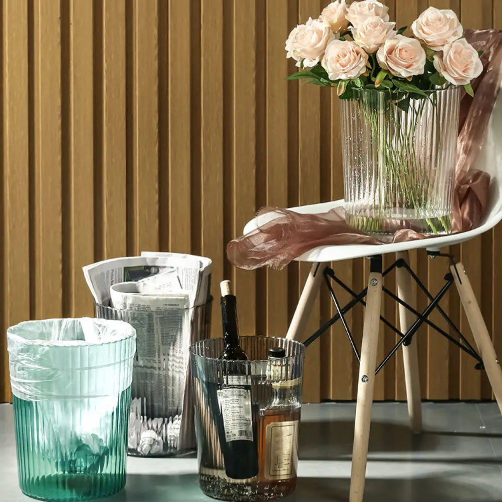 

Утолщенное прозрачное многофункциональное ведро без крышки для мусора, цветов, бутылок, бытовых отходов, контейнер для хранения на кухне и в офисе