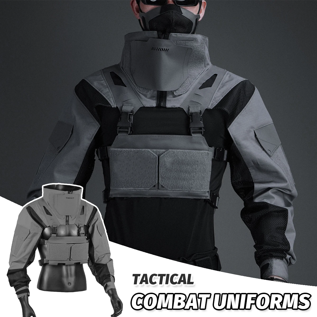 

Tactical Combat Sleeve Suit/Chest Hanging Combination Outdoor Multif Breathable Comfortable Combat Uniforms for Airsoft Shooting