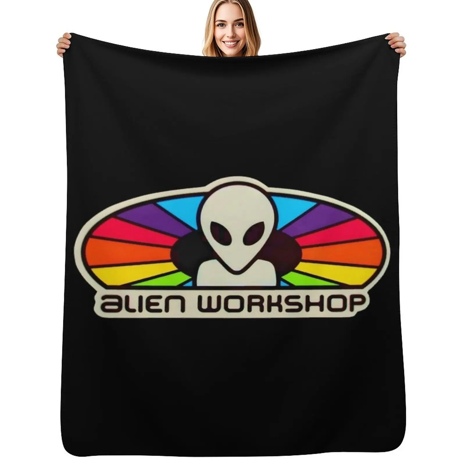 popular alien workshop colorful logo Essential Throw Blanket Hair decorative Bed covers Soft Luxury Brand Fashion Sofas Blankets