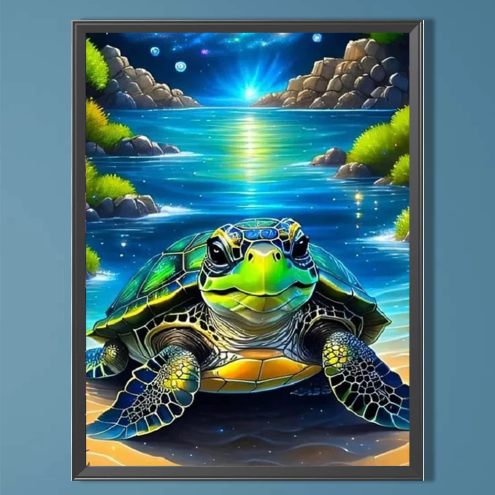 

5D DIY Full Round Drill Diamond Painting Turtle Kit Home Decor Art Craft 45x60cm