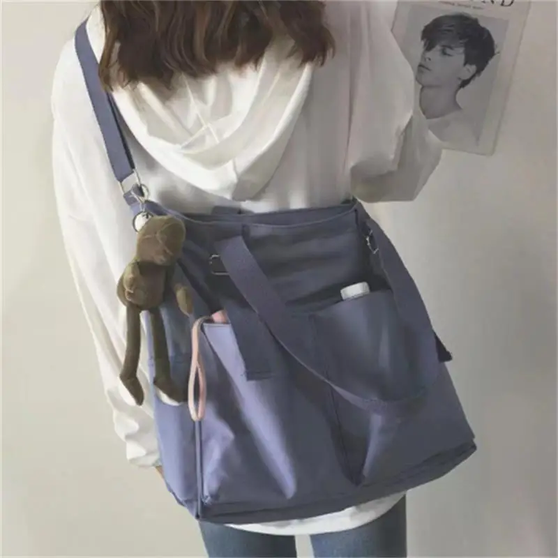 Women Canvas Single Shoulder Large Capacity Hand Bucket Bag Female Crossbody Bags Casual Tote Purses Waterproof Oxford Packet