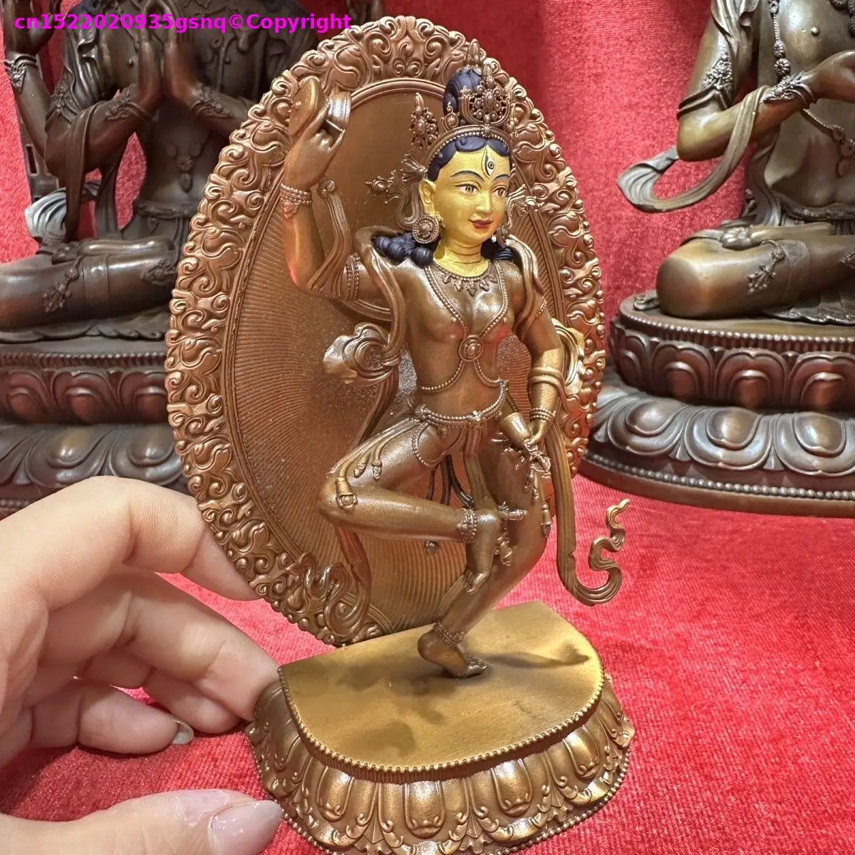 Exclusive Buddhist icon Holy Ancestor Ma Chik Lap Dron handmade copper buddha image Buddhist temple lama monk worship 15cm
