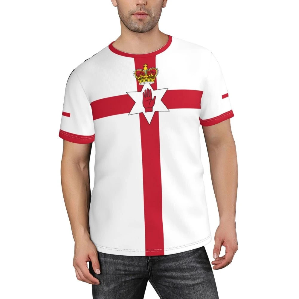 Fashion New Northern Ireland Flag Graphic 3D Print T-shirt IrelandEmblem Męskie topy sportowe Prezenty na Dzień Narodowy Spersonalizowana koszulka