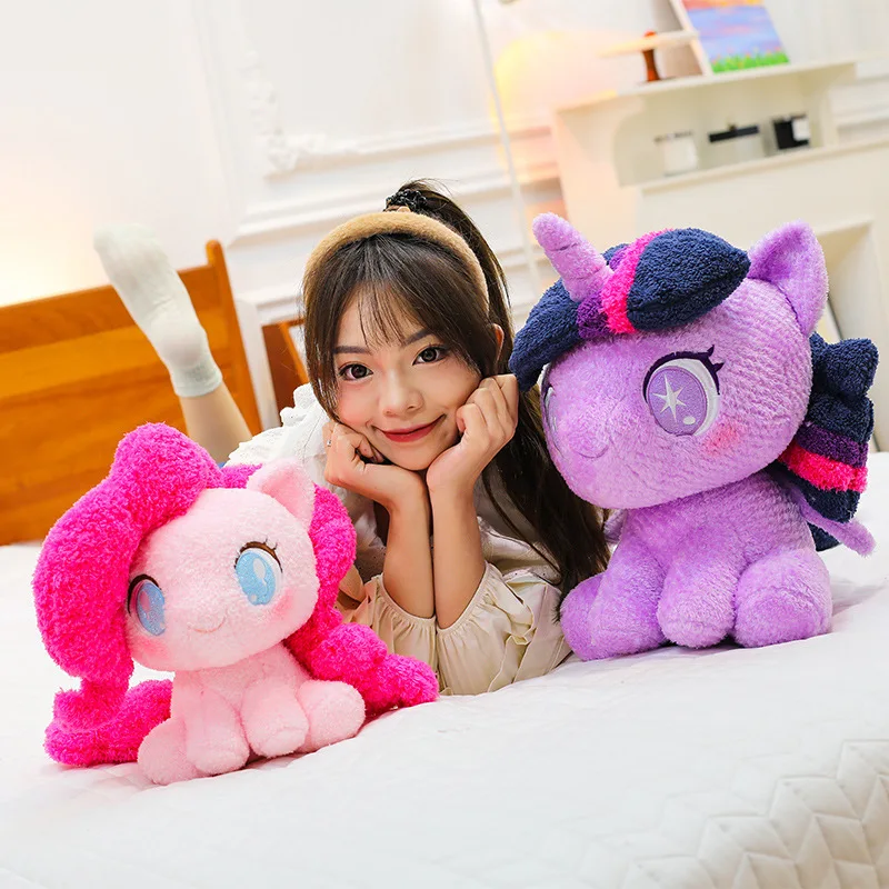 

Cute Q Version Sitting Pony Plush Doll Cartoon Horse Stuffed Toy Soft Figure Ornament Birthday Gift For Girls