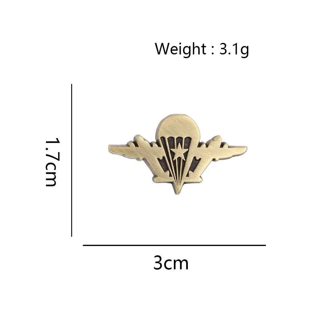 Vintage Military Paratrooper Wings Brooch Tactical Parachute Star Badge Airborne Infantry Style Lapel Pin for Backpack Accessori