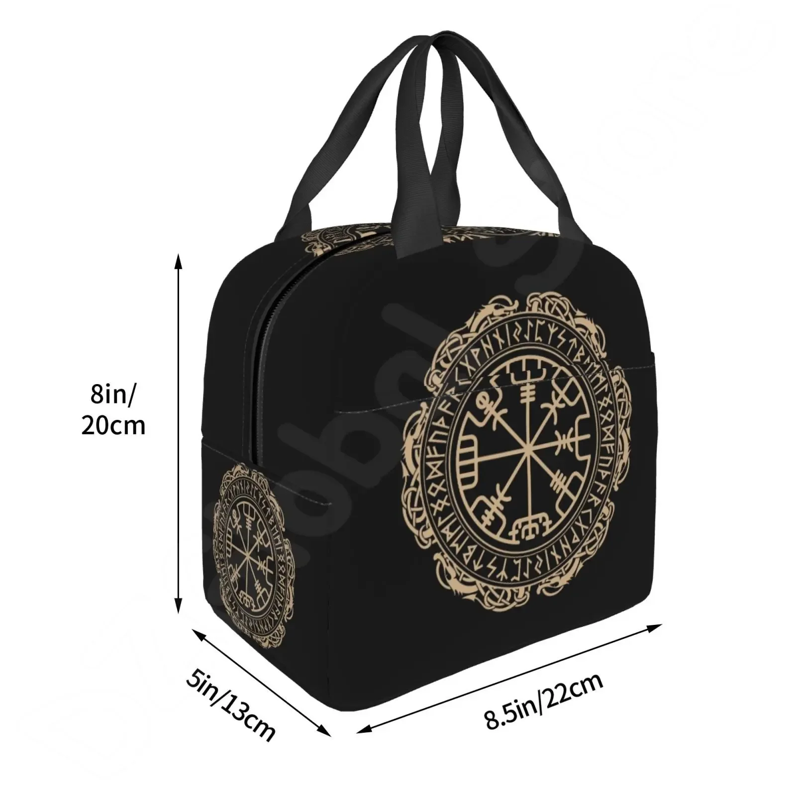 Viking Nordic Celtic Symbol Print Thermal Lunch Bags for Women Men Insulated Lunch Box Bento Bag for Beach School Work Office