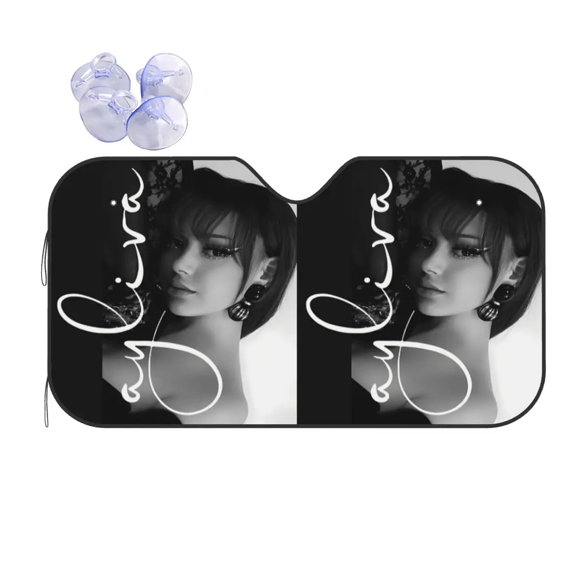 

A-Ayliva Cool Singer Handwritten Signature Poster Sunshade Windscreen Car Front Windshield Window Sun Visor Accessories Covers