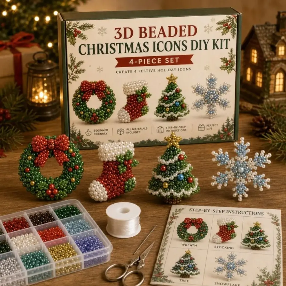 Tiny Beads 3D Beaded Animal Kit Animal Shape Cute Design Handmade Bead Art Kit Creative Craft DIY Bead Craft Kit Gift Giving