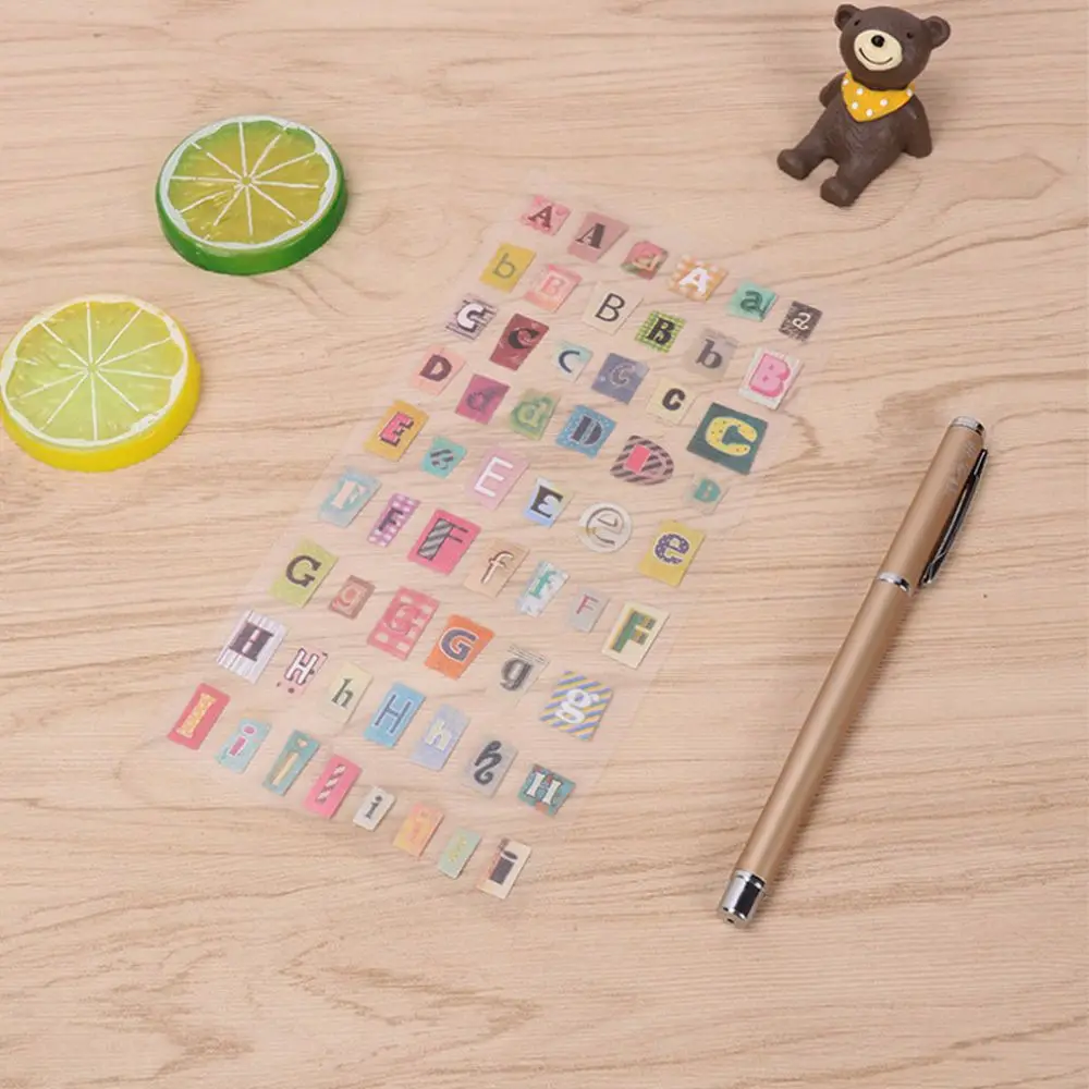 6 Sheet Self Adhesive Retro English Alphabet Number Stickers DIY Handmade Letter Stickers Scrapbooking Diary Decoration for Kids