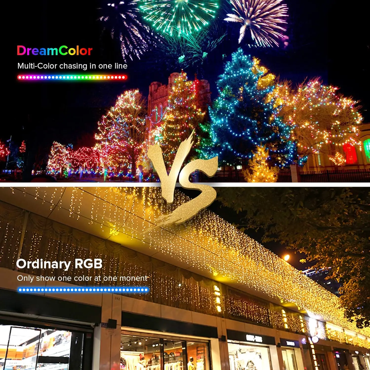 5m 50 Light Christmas Lights LED String DC5V RGBIC WS2812B Room Decoration Light RGB Led Strip Lights (No Adapter Or Controller)