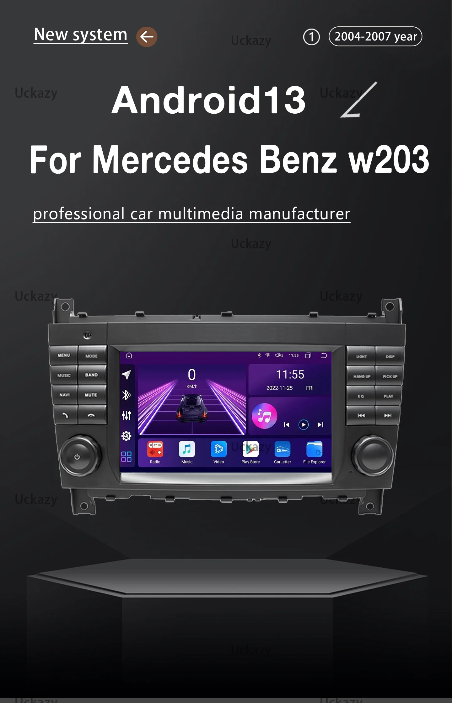 Uckazy 8 Core 2 Din Android 13 Car Multimedia Player For W203 Mercedes Benz Vito W639 W168 Vaneo Clk W209 W210 M/ML Radio Audio GPS Navigation Stereo Head it Carplay RDS DSP 8GB Wifi