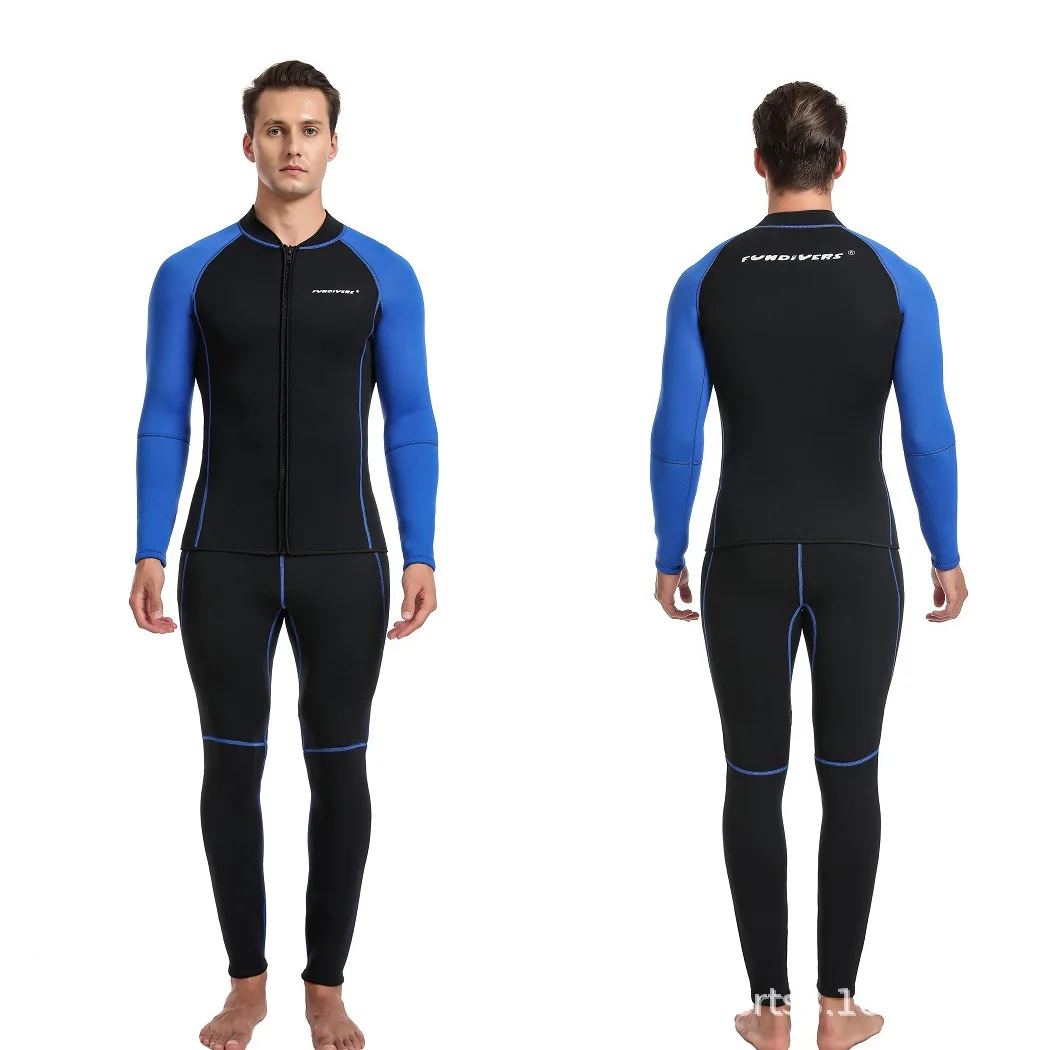 Neoprene 3MM Men Wetsuit Jacket Scuba Split Diving Suit Surf Snorkeling Underwater Fishing Spearfishing Kitesurf Equipment