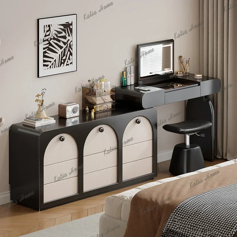 FG Flip Nordic Led Vanity Tables Storage Stool Folding Unique White Makeup Dresser Girl Black Luxury Coiffeuse De Chambre Furnit