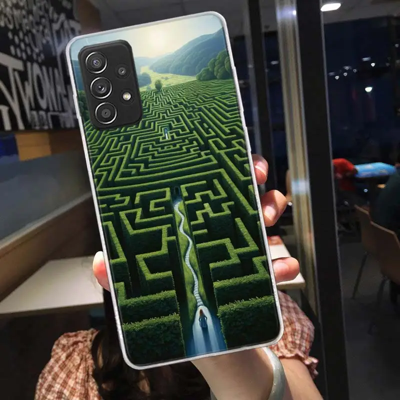 Ancient Maze Phone Case For Samsung Note 20 Ultra 10 9 8 A05S A15 A25 A35 A55 M11 M12 M21 M30S M31 M32 M51 M52 A90 Cover