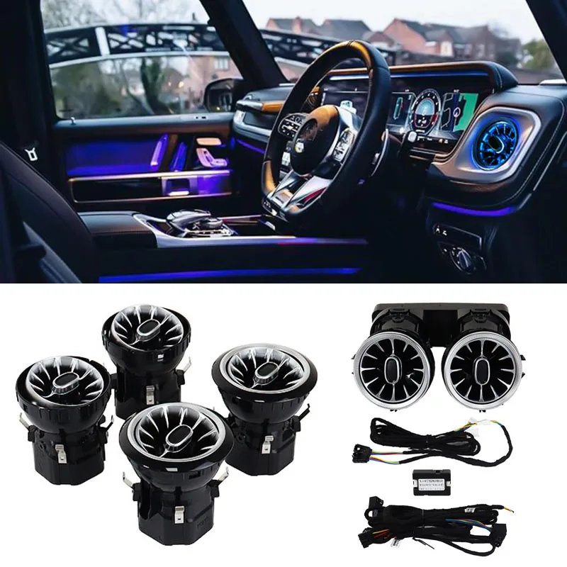 Car Accessories 8/64Color LED Dashboard AC Air Condition Vent Outlet Turbo For Mercedes Benz G Class AMG W463 W464 G63 G550 G500