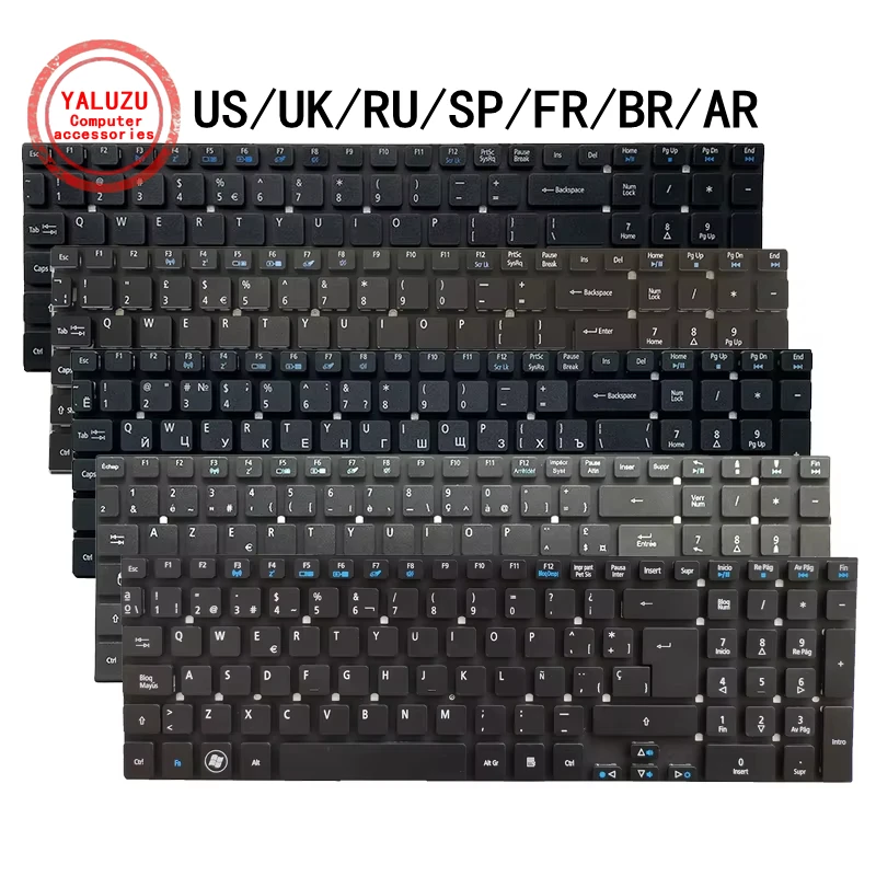Klawiatura do laptopa US/UK/RU/SP/FR/BR/AR do ACER E5-511 E5-551 E5-571 E5-572/G ES1-512 ES1-531 ES1-711 ES1-731 EX2519 EX2510 EX2508