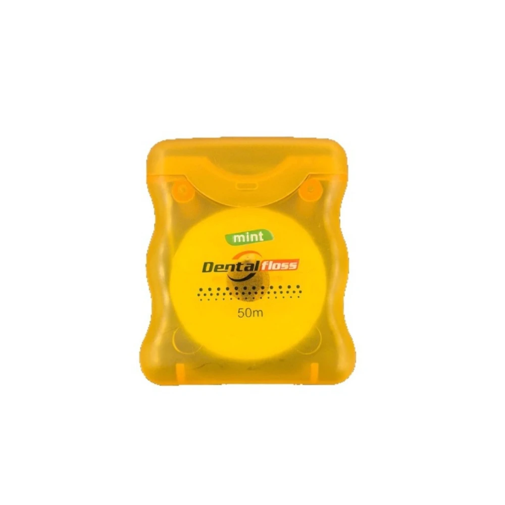 Dental floss 50 meters/tray box, exquisite and compact, easy to carry, micro wax teeth cleaning belt cutting