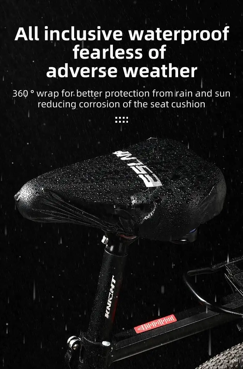 ESLNF Outdoor Wasserdichter Fahrradsattel-Überzug Regen- Staub- und UV-Schutz Fahrradkissen Regenschutz – Detail 5